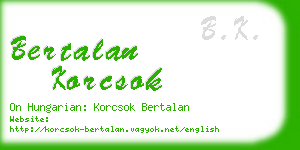 bertalan korcsok business card